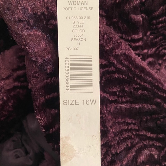 NWT Kate Hill faux curly lamb fur purple jacket - Picture 9 of 13